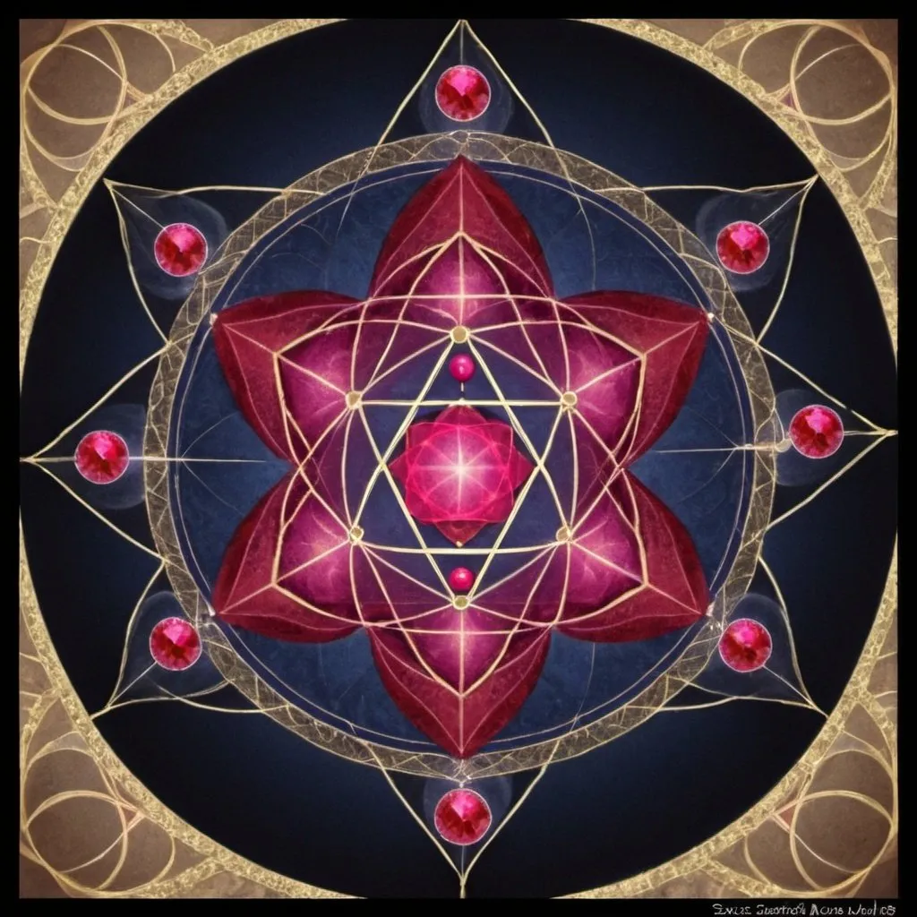 Prompt: Who can find a virtuous wife? For her worth is far above rubies. Sacred geometry.
