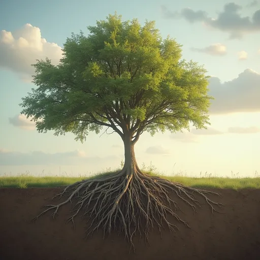 Prompt: Rooted and reaching