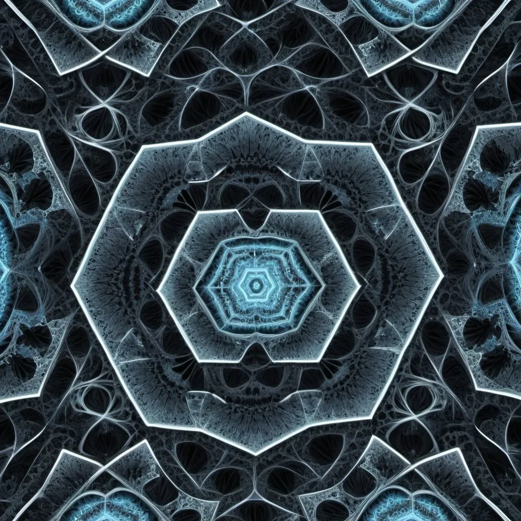 Prompt: Hexagonal fractal pattern