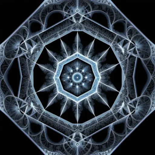 Prompt: Hexagon fractal sacred geometry