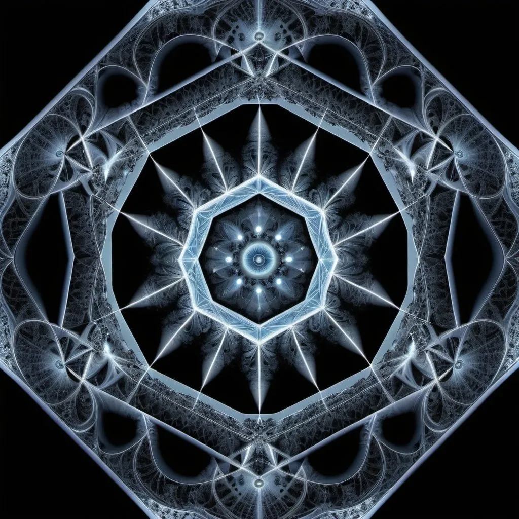 Prompt: Hexagon fractal sacred geometry