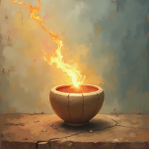 Prompt: We are not the flame,
but we are shaped to carry it.
Formed of dust,
yet chosen to hold divine breath.
The Potter saw the clay,
not for what it was,
but for what it could become
in His hands.
“We have this treasure in earthen vessels,”
fragile, but not forsaken.
Broken, yet beloved.
Empty, until filled.
A vessel is not made for display,
but for pouring.
Not for pride,
but for purpose.
Some for noble use,
some for humble—
but all by His choosing,
for the Master's table.
And if cracked?
Even then, light escapes.
So do not despise the shaping,
the fire, the waiting.
Even in silence,
the Potter works.
Let Him fill,
Let Him pour,
Let Him remake.
For in His house,
every vessel has a name.
And none are forgotten
in the hand of the Maker.