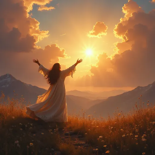 Prompt: Praising Almighty God for His mercy.

Heaven's song begun