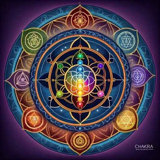 Prompt: Chakras. Colors. Sacred Geometry.