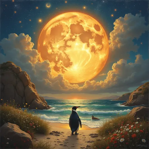 Prompt: Series of images with overall theme (title of song):

I Have Dreamed

The verses (images to artistically reflect words of verses):


I Have Dreamed

I have had a personal experience of God.
Not in thunder, nor in fire—
But in stillness, and in symbol.

I dreamed of a world made whole,
Where no force binds, no will imposes—
A world in harmony,

Like music, each soul a song.
We move in different keys and rhythms,
Yet where our notes align,
We play together.

No conductor but the One.
No need to direct each other’s melody.

Once, a penguin came—
A humble messenger, absurd and holy.

Twice, I saw salvation,
And mercy wrapped in light.
This is the vision I hold,
A future remembered from the dream.
Where love is the only law,
And beauty plays in every chord.
