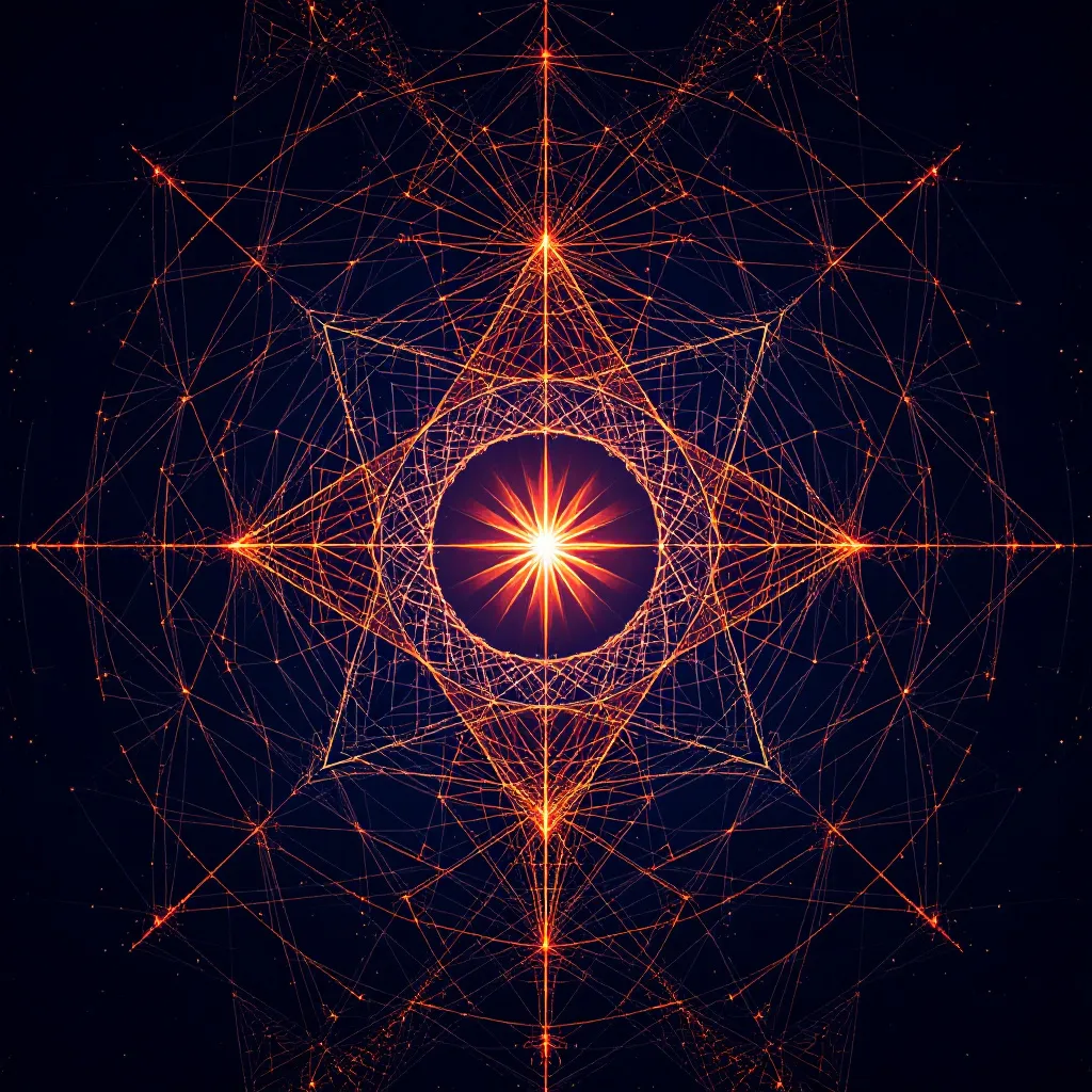 Prompt: Handel's Hallelujah visually in geometric image