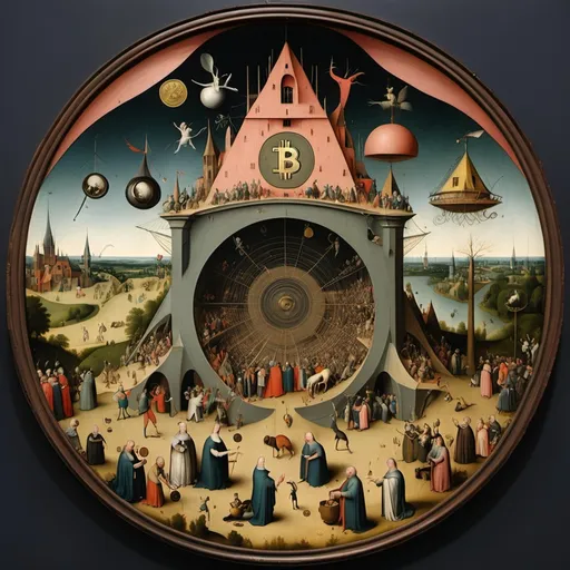 Prompt: Jheronimus bosch reinassence style bitcoin