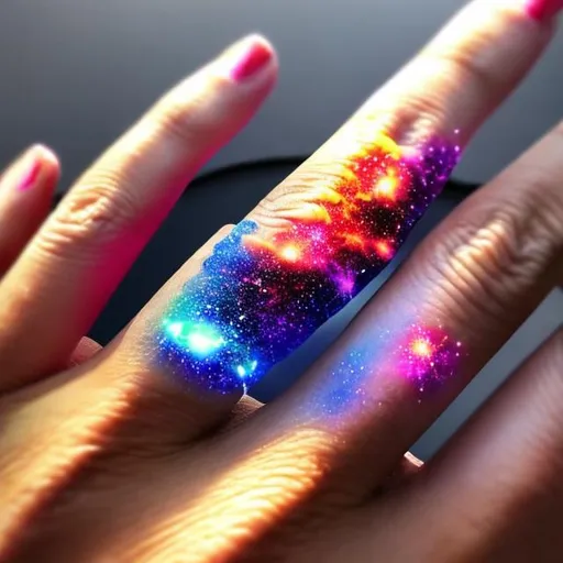 Prompt: fire and water and air in the middle with galaxy and golden rings in the middle as well ultra realistic neon colors ring