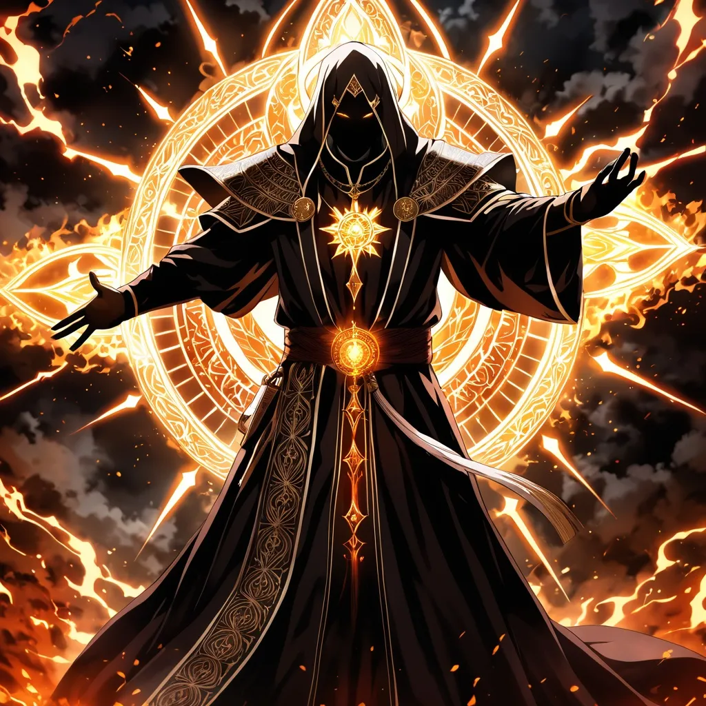 Prompt: Anime artwork of a wise and holy priest cleric, battling demons from hell, intense and focused gaze, detailed robes with intricate patterns, radiant holy aura, dramatic lighting, highres, ultra-detailed, anime, fantasy, intense battle, holy, detailed robes, dramatic lighting, radiant aura, demons, intense gaze