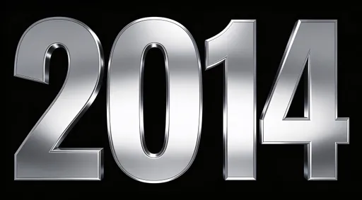 Prompt: It should just say "2014". This should be centered and in the size, font, and color of the reference image 
