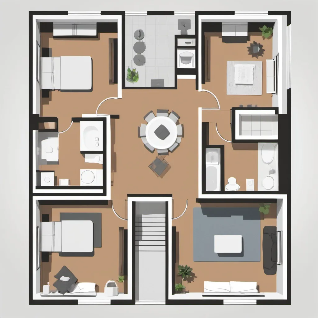 Prompt: Studio apartment floorplan, 2D vector illustrations, high quality, detailed layout, modern design, professional style, minimalistic, precise lines, clean and crisp, organized space, neutral color palette, top-notch, well-crafted, artistic floorplan, spacious layout, accurate representation, high-res, polished, architectural, detailed apartment, clear and precise, professional vector illustration, organized and efficient, minimalistic design. Also it should be flood proof.