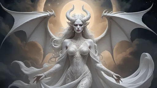 Prompt: A demon dressed in all white