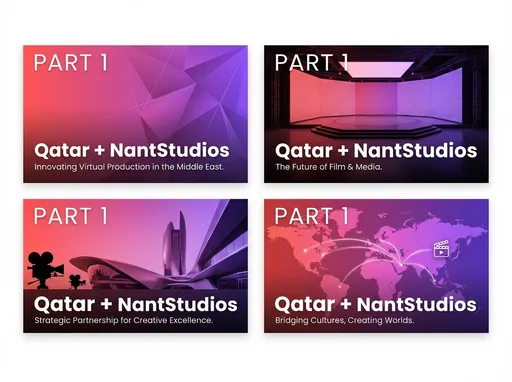 Prompt: Come up with 4 new concepts and complete redesign of this page for a pitch deck. This page is Part one of 4 pages. Use same colors  in concept.