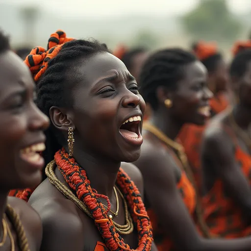 Prompt: Crying Zulu women 