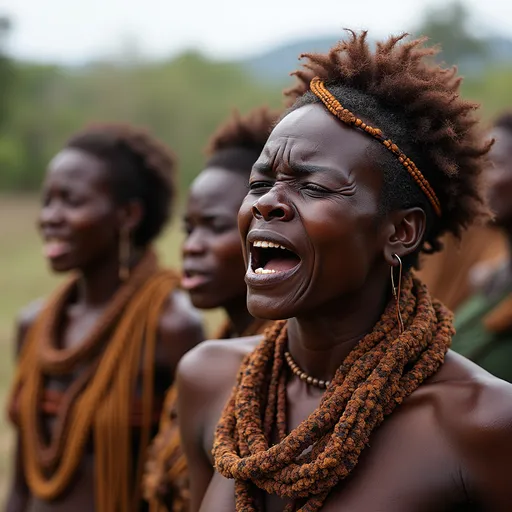 Prompt: Crying Zulu women 