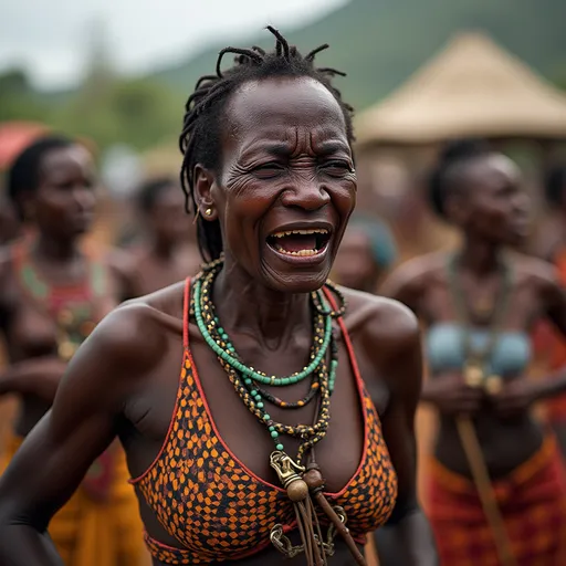 Prompt: Crying Zulu women 