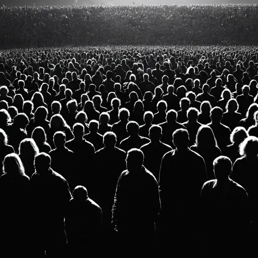 Prompt: 21,000, large number, worried people, silhouettes