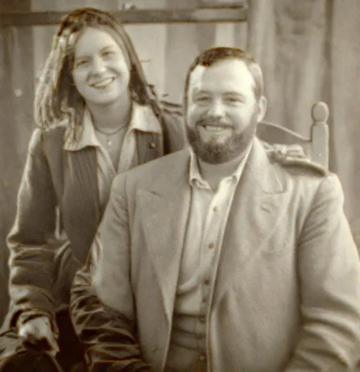 Prompt: Civil war era, couple posing, captured with soft focus and black and white, typical of early film photography