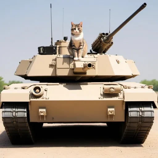 Prompt: Cat in a M1 abrams
