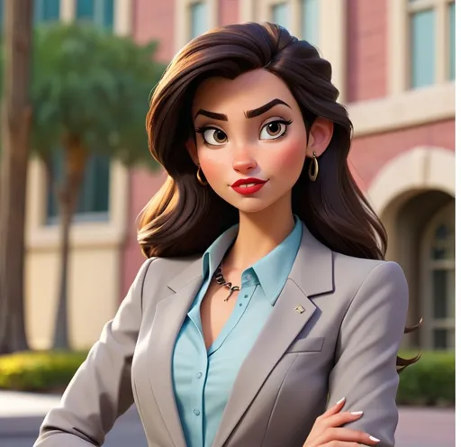 Prompt: Disney style rockstar  from uploaded picture dressed in business attire
