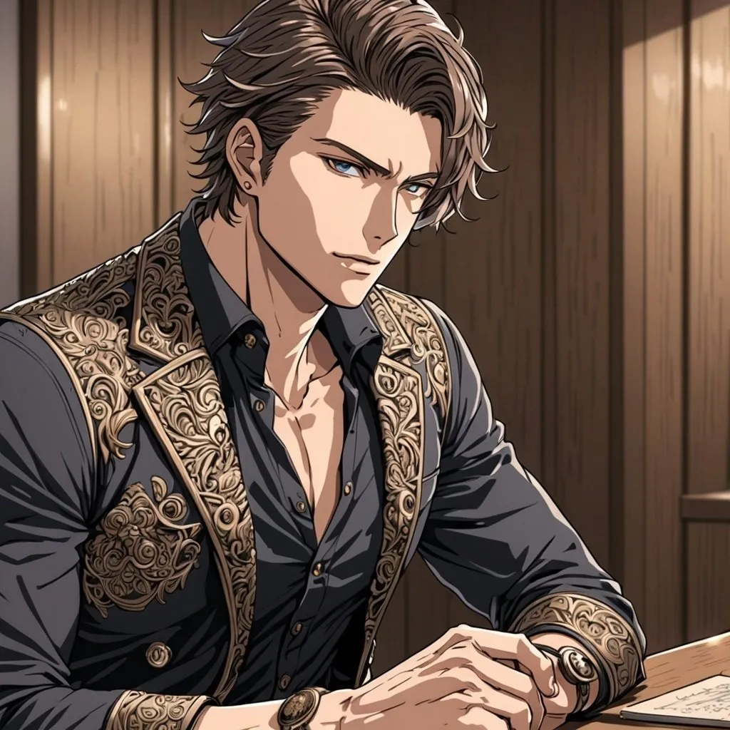 Prompt: anime, man, detailed, very detailed, handsome, masculine