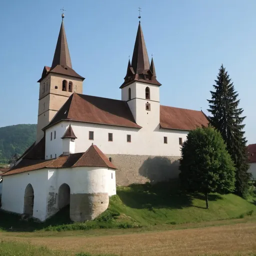 Prompt: fortified church