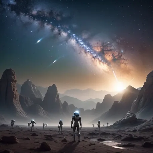 Prompt: The milky way is attacked by the aliens and the humans are trying to save it

