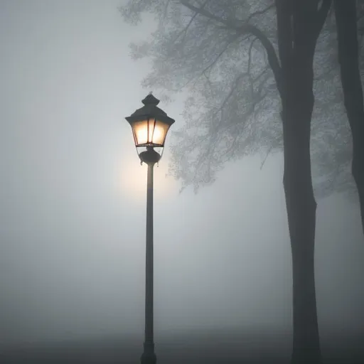 Prompt: Lamp in fog
