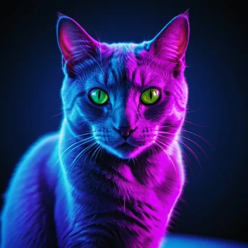 Prompt: Ultraviolet imagery Photo of cat