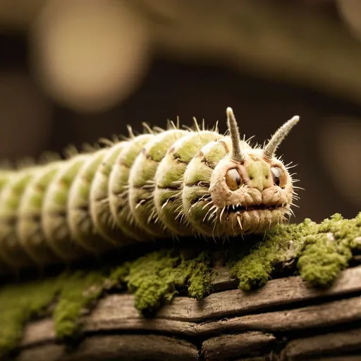 Prompt: prompt;
High resolution close-up photo, Puss caterpillar caterpillar on dry, mossy wood, taken with Canon EF 100mm f/2.8L Macro IS USM Lens, illuminated by daylight - national geography style,Make it look like a vintage photograph.Add some sepia tones.Enhance the contrast.Include some light leaks.
