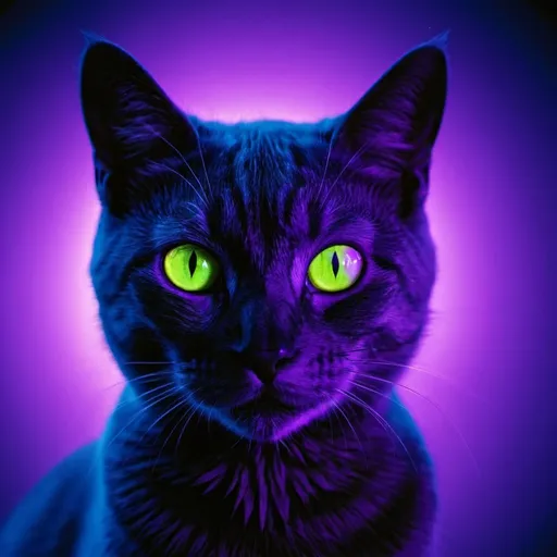Prompt: Ultraviolet imagery Photo of cat