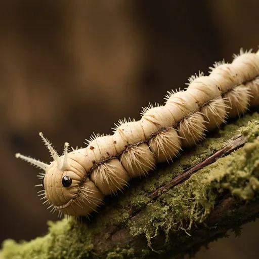 Prompt: prompt;
High resolution close-up photo, Puss caterpillar caterpillar on dry, mossy wood, taken with Canon EF 100mm f/2.8L Macro IS USM Lens, illuminated by daylight - national geography style,Make it look like a vintage photograph.Add some sepia tones.Enhance the contrast.
