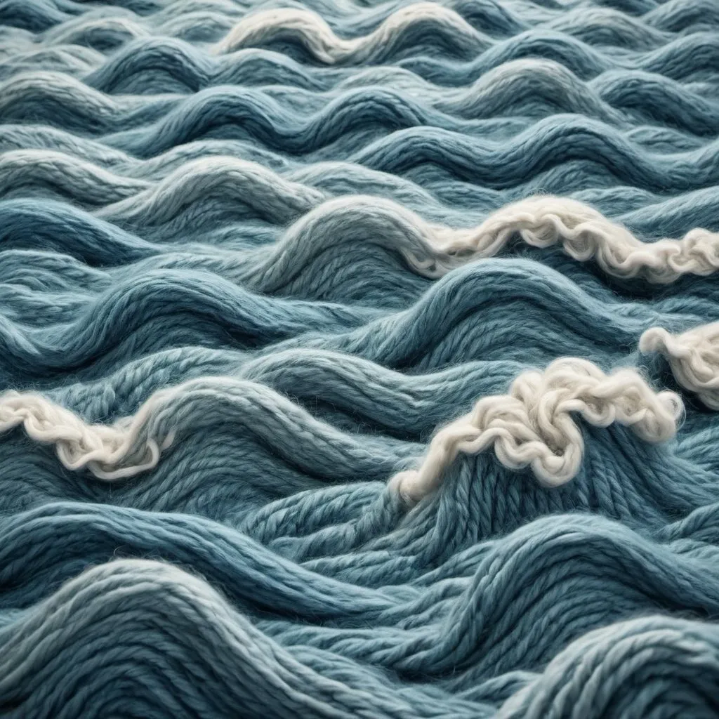 Prompt: an ocean of wool with waves

