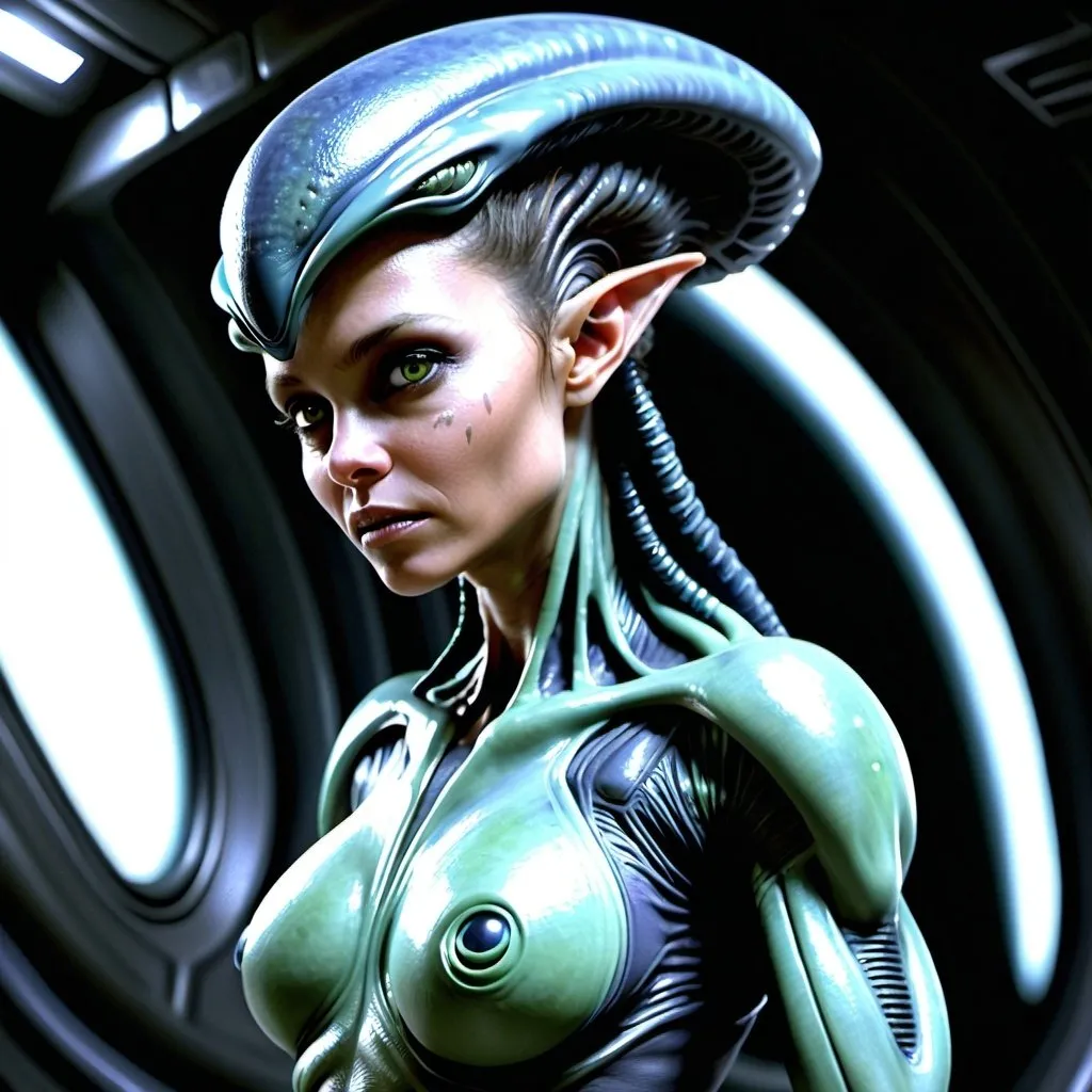 Prompt: alien, woman, future, realistic, detailed, full body, beautiful