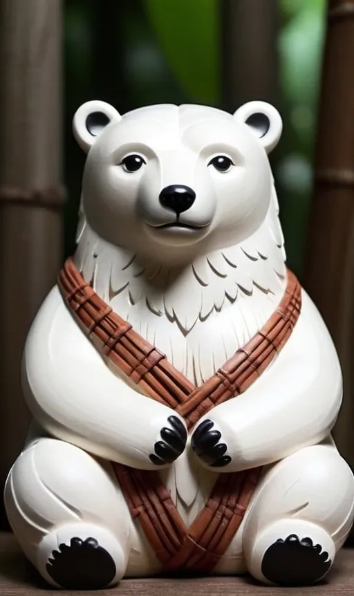 Prompt: zen master polar bear
