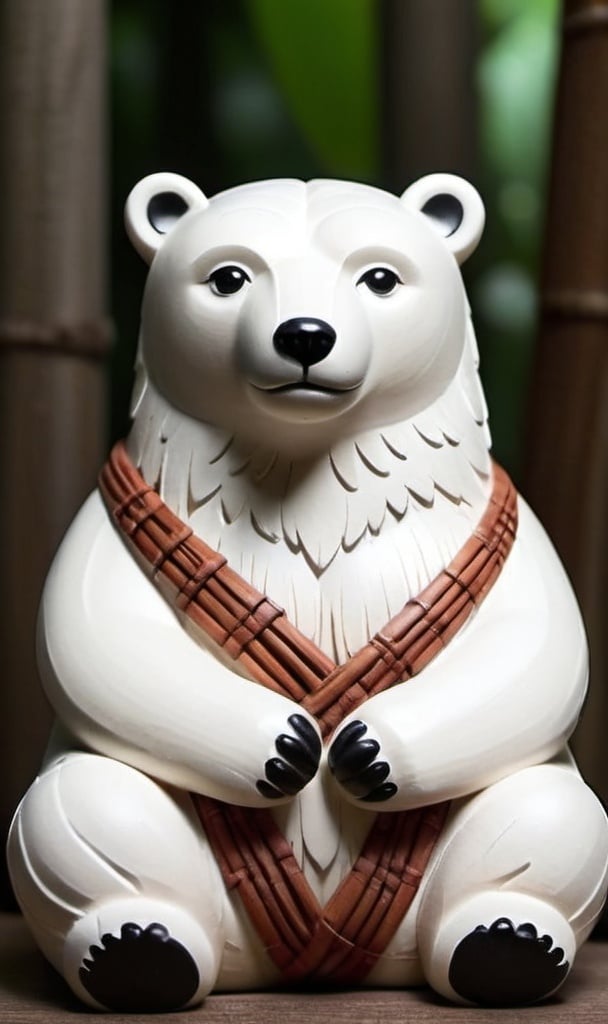 Prompt: zen master polar bear