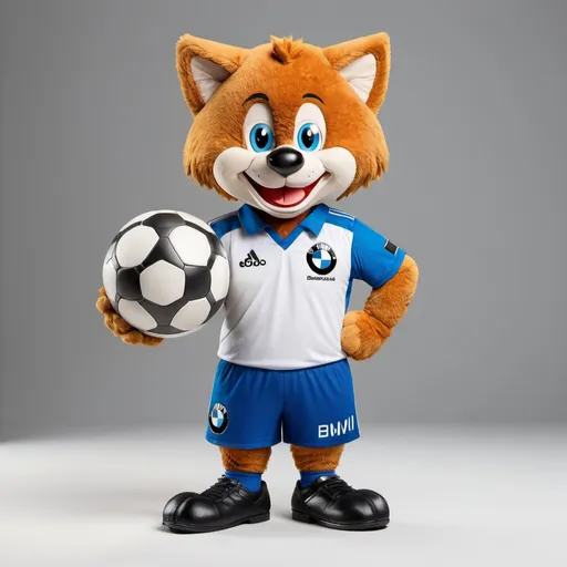 Prompt: Mascot for the BMW European Championship betting game. With a football und Bmw trikot