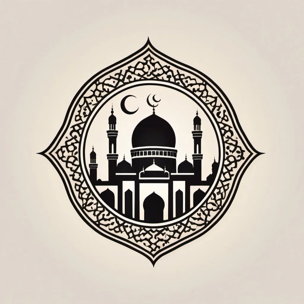 Prompt: Logo for a mosque old culture quran 