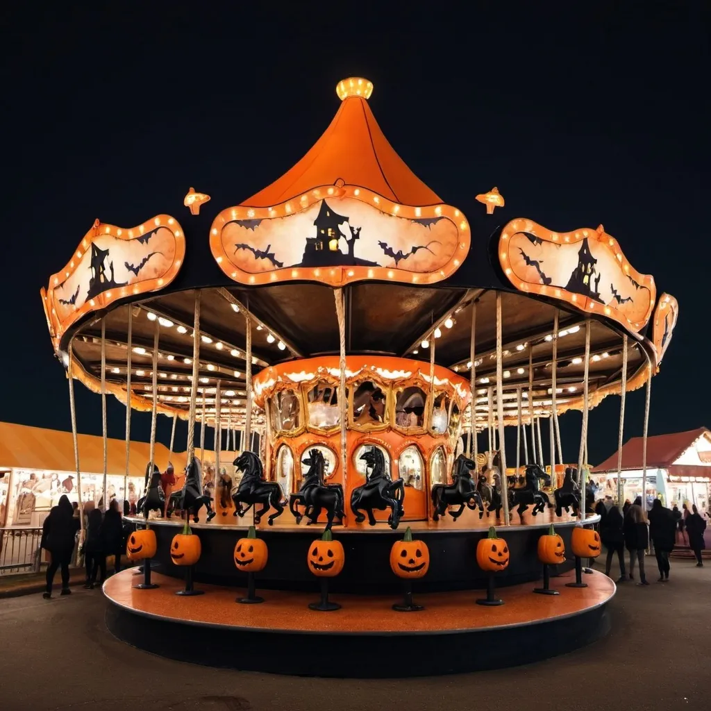 Prompt: Halloween theme carousel