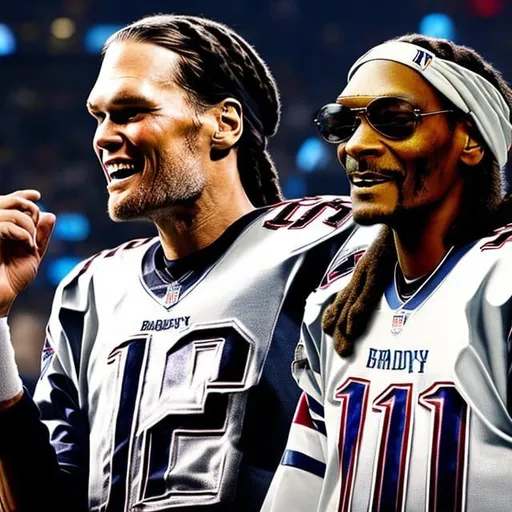 Prompt: Tom Brady with snoop dog extra detailed 