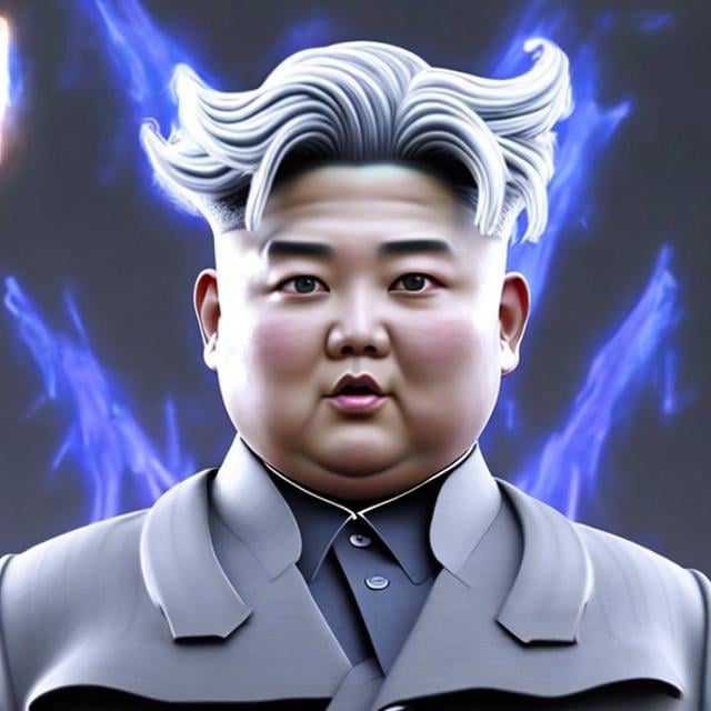 Prompt: Ultra Instinct Kim Jong un