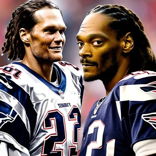 Prompt: Tom Brady with snoop dog extra detailed 