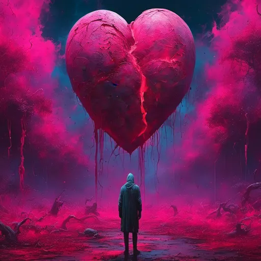 Prompt: (futuristic-vaporwave style), vibrant color scheme, (dramatic lighting), <mymodel> as a devil, surreal and ethereal atmosphere, surrounded by an expansive burning field, enormous bleeding heart bushes, bright pink and purple hues blending together, high contrast visuals, 4K ultra-detailed, whimsical yet haunting, immersive and vibrant.