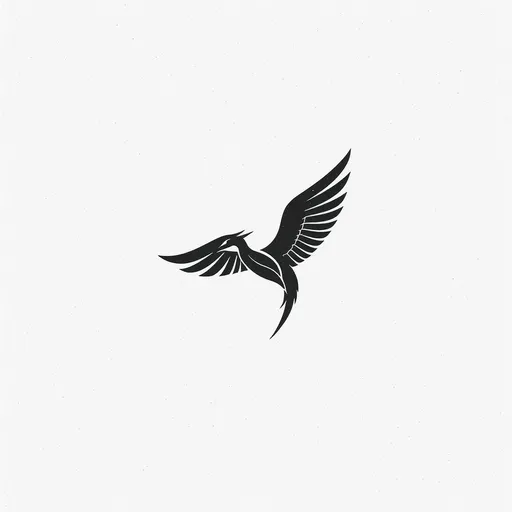 Prompt: Minimal Japanese logo, inspired by nature, using crane or wave abstract shapes, black and white, modern clean lines, timeless and elegant without any letter
