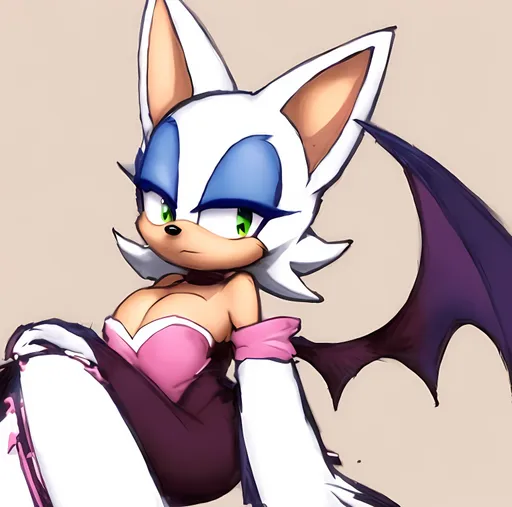 Prompt: rouge the bat from sonic the hedgehog 