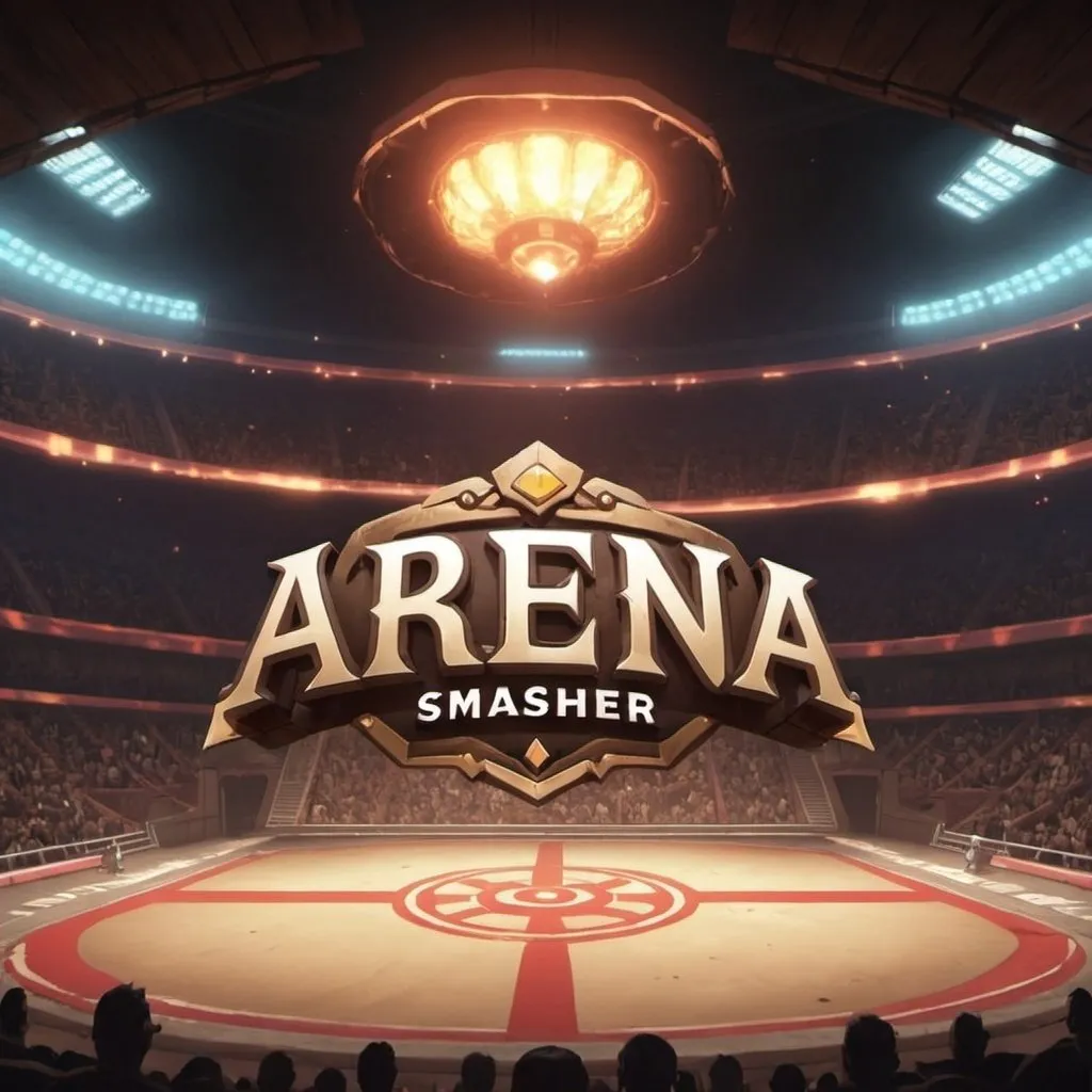 Prompt: Écrit les mots "Arena Smasher" dans un style de jeu vidéo