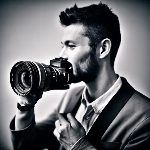 Prompt: man with camera face