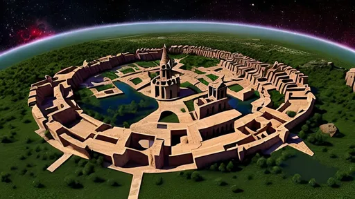 Prompt: pueblo medieval en un planeta extraterrestre