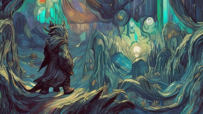 Prompt: an adorable chibi dragonborn wizard, dark starry night, gorgeous eyes, stained glass, fantasy illustration, textured with large visible brush strokes, detailed scales, hypermaximalism, astral patterns, star lit sky, masterpiece, breathtaking intricate details, in the style of Andreas Lie, van Gogh, Hokusai, Luke Gram, Albert Robida, Victo Ngai