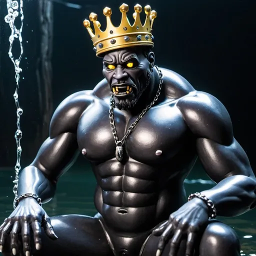 Prompt: king black water Animatronics jerking off